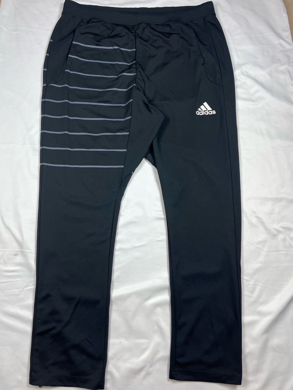 adidas Mens Black Asymmetric Striped Track Pants size L